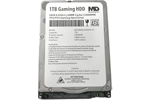 MaxDigitalData (MD1000GLSA6454-PS 1TB 64MB Cache 5400RPM SATA 6.0Gb/s 2.5inch 7MM Gaming Hard Drive (for PS3/PS4) - 2 Year Warranty