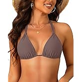 Women Triangle Bikini Top Only 2025 String Halter Sexy Swimsuit Bathing Suit Top