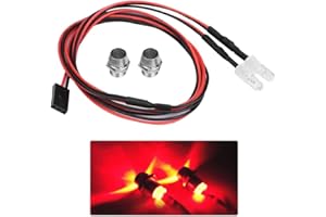 DILWE RC LED Light Kits, 2PCS 5mm Headlights RC Accessory LED Lights for 1/10 Model Drift Car Vehicle(12# Red Light)