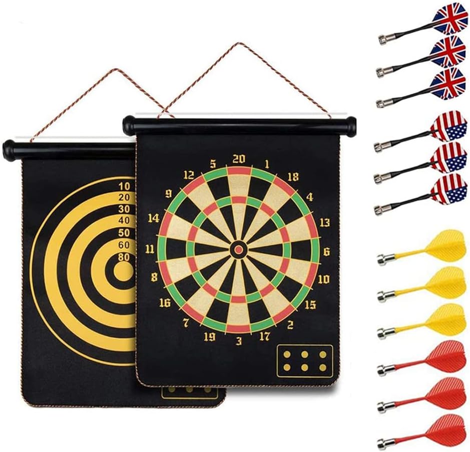 HelaCueil Magnetic Safe Dartboard Ø38cm 12 Darts Family Fun Indoor Outdoor