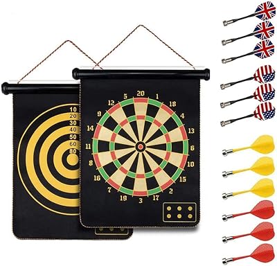 HelaCueil Magnetic Safe Dartboard Ø38cm 12 Darts Family Fun Indoor Outdoor