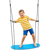 Swurfer Kick Stand Up Surfing Tree Swing Outdoor Swings for Kids Up to 200 Lbs - Hang from Up to 10 Feet High - Includes 24" SwingBoard, UV Resistant Rope, &amp; Handles