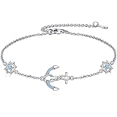 AXOMY Anchor Bracelet for Women 925 Sterling Silver Rudder Bracelet Nautical Sailor Anchor Jewelry for Mom Women