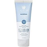 Aloe Up Mineral Sunscreen Lotion SPF 50 - Broad Spectrum UVA/UVB Sunscreen Protector for Face and Body - With Gen2 Zinc Oxide & Aloe Vera Gel - Dries Clear - Reef Safe - Coco-Mango Fragrance - 3 Oz.