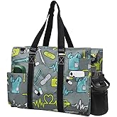 NGIL Zip-Top Tote Bag with Exterior Pockets for Working Women, Teachers, Nurses, and Moms, Design in USA