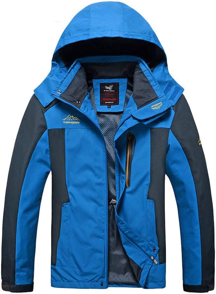 DFUCF Men's Mountain Waterproof Ski Jacket Windproof Rain Long Sleeve Coat Winter