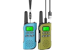 Inspireyes Walkie Talkies for Kids Rechargeable, 48 Hours Working Time 2 Way Radio Long Range, Outdoor Camping Games Toy Birthday Xmas Gift for Boys Age 8-12 3-5, 2 Pack