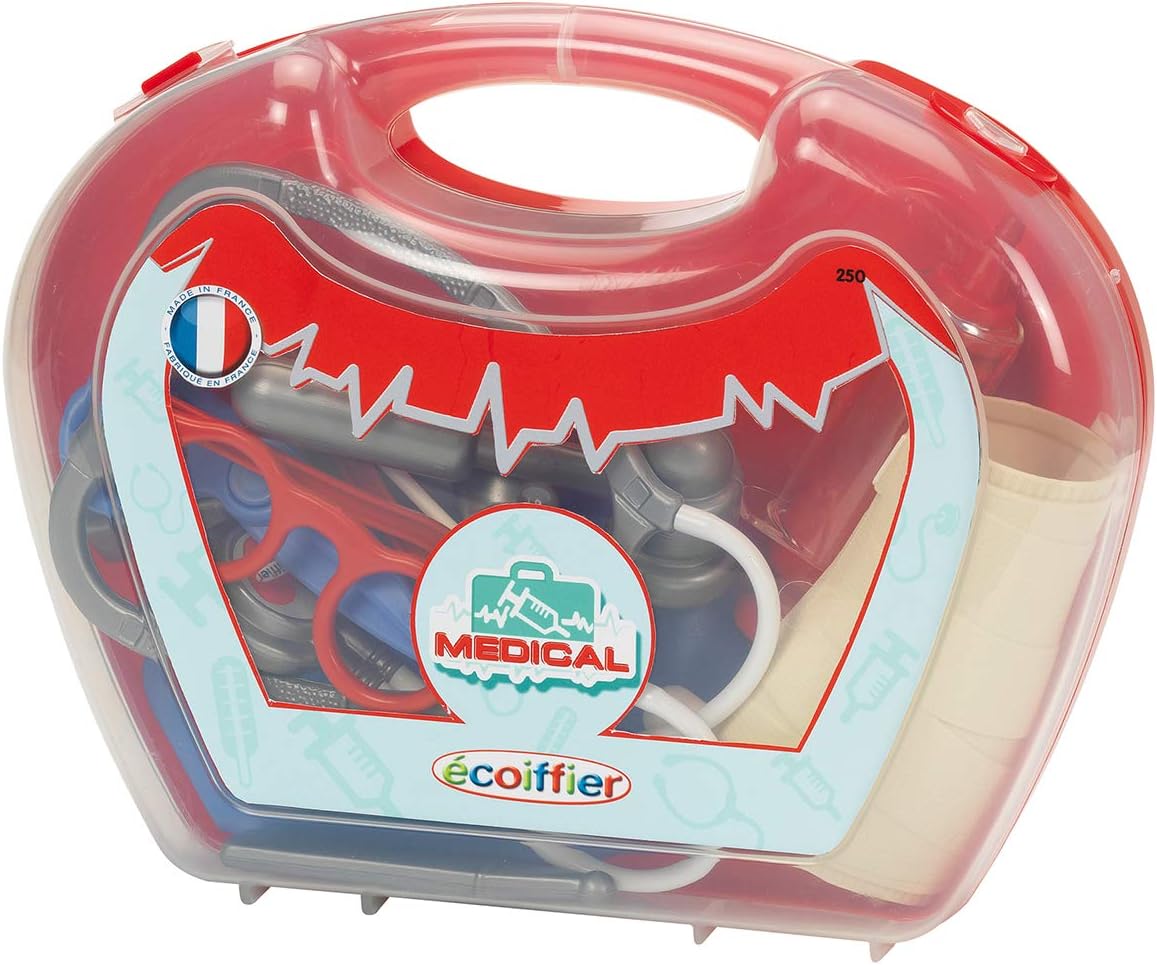 Ecoiffier Valigetta Del Pediatra Per Bambini - Gioco Di Imitazione 18 Mesi + Con Stetoscopio, Siringa E Termometro - Prodotto In Francia