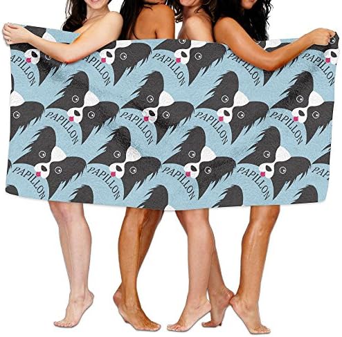 Cute Papillon Dog Cartoon 100% Cotton Luxury Bath Towel Absorbency Soft Towels