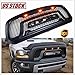 Matte Black Mesh Replacement Grill For 2013-2018 Dodge Ram 1500 Front Grille Honeycomb Bumper (With Three LED Amber Lights, NOT Fit Rebel Model)