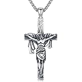 Adnix 925 Sterling Silver Patron Saint Amulet Pendant Necklace Religion Protection Jewelry for Men Women