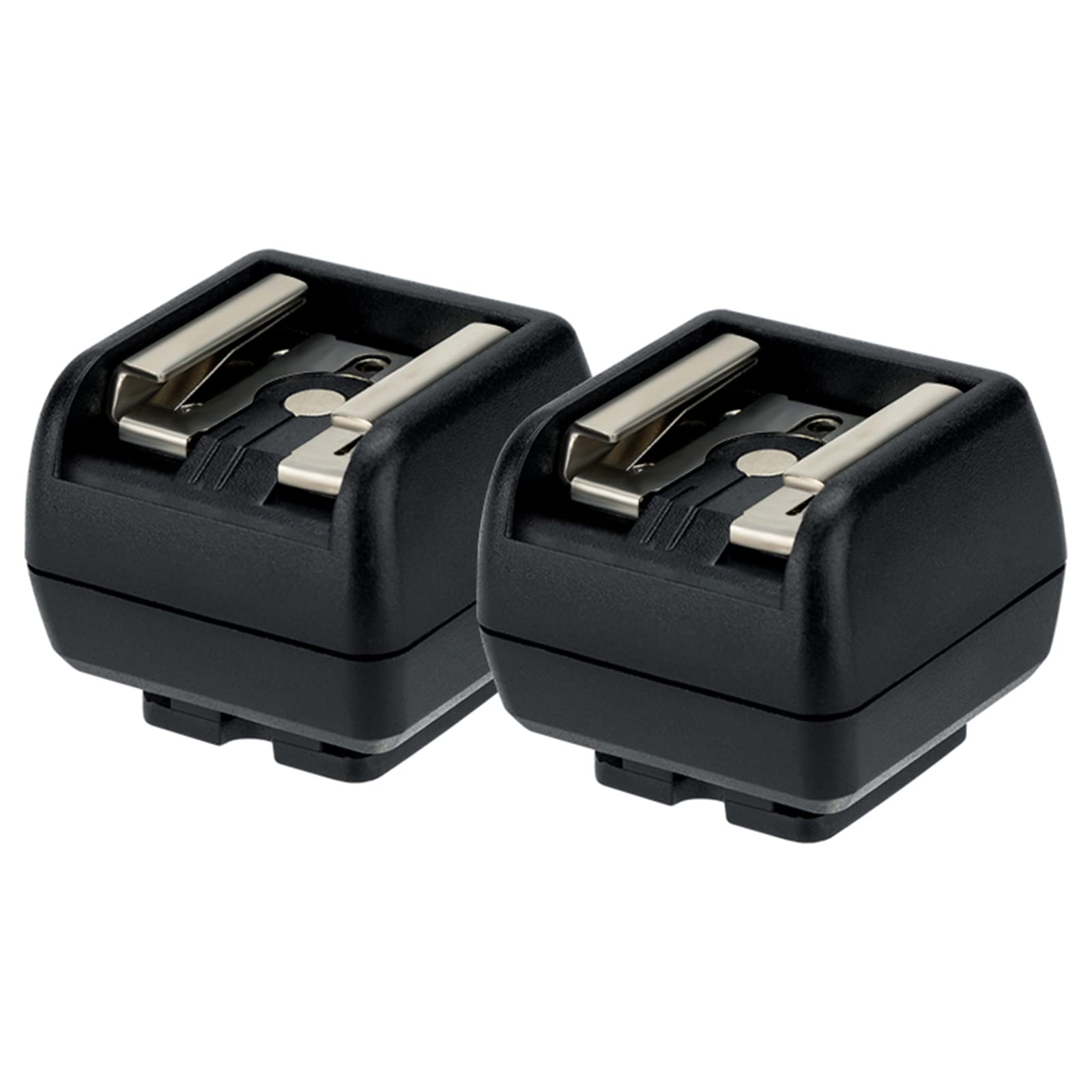 JJC Flash Hot Shoe, Hot Shoe Mount, 2 pcs of Standard Hot Shoe Adapter with PC Sync Sockets for DSLR Cameras,LED Light Hot Shoe Mount and Base for Strobes or Other Accessories.