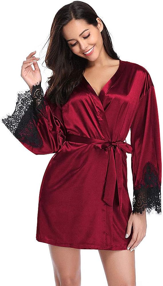 bademantel damen satin