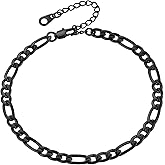 FindChic Stainless Steel Ankle Bracelets for Women, Waterproof Figaro/Cuban/Box/Beaded Chain Anklets, Summer Beach Foot Jewelry, 8.5''-10.5'' Adjustable Length, with Gift Box