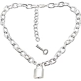 CYUKG Silver Lock Necklace for Women Padlock Necklace Padlock Link Necklaces