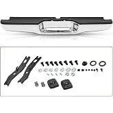 SOCKIR Rear Bumper Assembly Fit for 1995-2004 Toyota Tacoma | Anti-Rust Coating Back Step Bumper with Black Plastic Pads Chrome Steel TO1102215