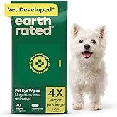 Earth Rated (A Canadian Company) Vet-Developed Pet Eye Wipes, Hypoallergenic Cleaner for Dogs & Cats Eyes to Remove Dirt, Fra
