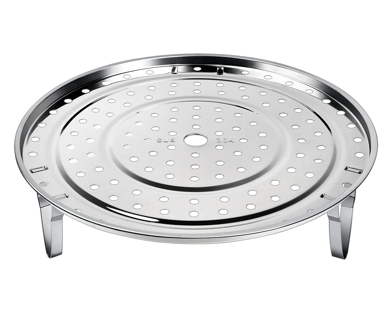 Photo 1 of DS. DISTINCTIVE STYLE Steamer Rack 304 Stainless Steel Steaming Rack Steam Tray with Removable Legs for Steamer Cookware Instant Pressure Cooker Multi-functional Steamer Basket (Silver - 26cm)