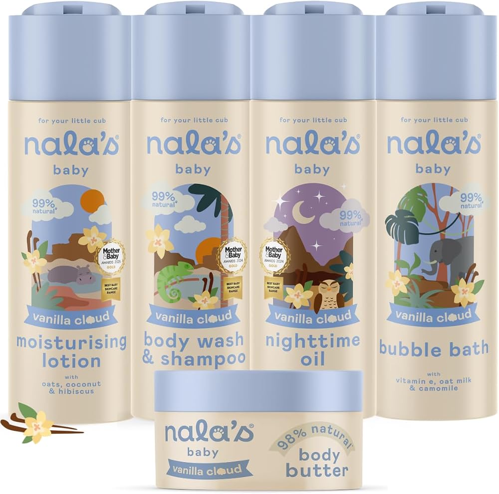 Nala's Baby Vanilla Cloud Complete Bundle – Body Wash Shampoo Lotion Nighttime