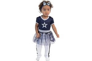 MODERN HERO NFL Officially Licensed One-piece Bodysuit with Mesh Skirt, Leggings and Matching Headband