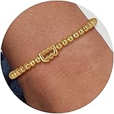 Pendlixy Gold 12 Constellations Bracelets for Women, 18K Gold Plated Beaded Stretch Bubble Bracelets Charm Jewelry Bracelet Gifts for Birthday Mother's Day Valentines Christmas