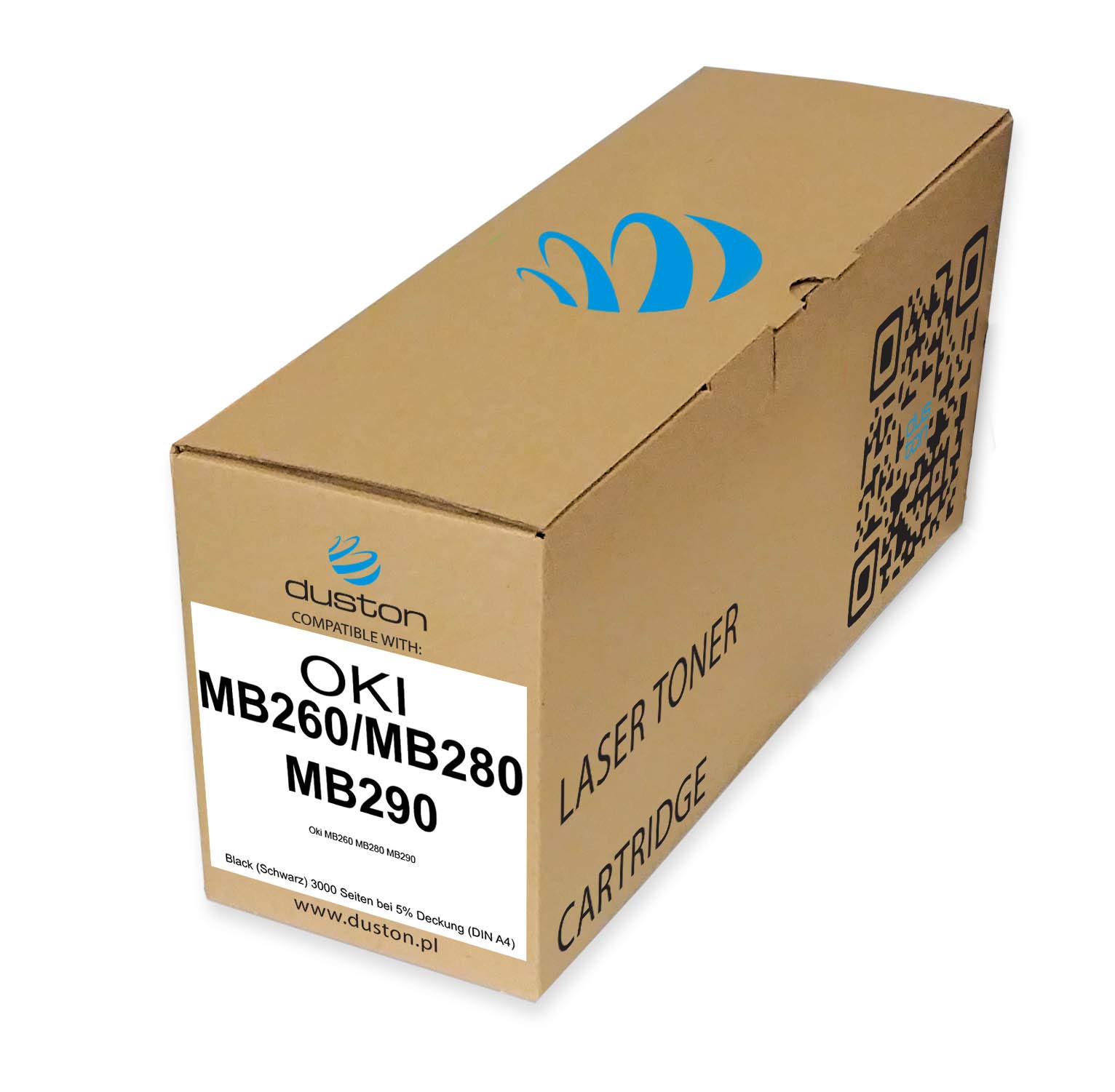 duston MB260/MB280/MB290, 1240001 Black Toner Compatible with OKI MB260 280 290