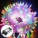 Excelvan Safe 24V 8 Modes 250 LEDs 50m/164ft Dimmable String Lights Fairy Lights DC Transformer with Transparent String for Bedroom Patio Garden Gate Yard Party Wedding Decoration (Multi Color)