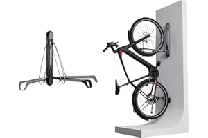 Steadyrack Bike Rack for Mountain Bikes - The Original Wall Mounted Vertical Bike Storage - Fits Wide Tires - Space Saving Pivot Design - Heavy-Duty Steel Rack for Indoor Garage, Apartment or Home Use