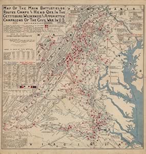 Amazon.com: Civil War Map Reprint: Map of the main battlefields, routes