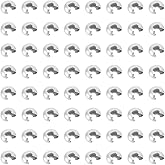 UNICRAFTALE 20pcs 9mm Diameter Crimp Beads 304 Stainless Steel Crimp Beads Covers Beads End Tip Half Round Open Crimp Beads for Women Bracelet Necklace Jewelry Making