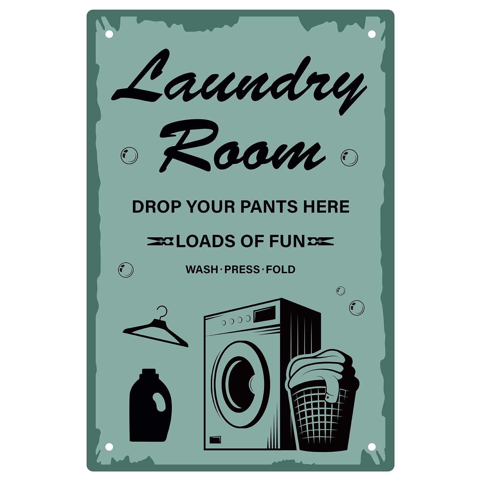 CREATCABIN Laundry Room Sign Vintage Horse Tin Signs Funny Metal Tin Sign Wall Art Garden House Plaque for Home Garden Kitchen Bar Pub Living Room Office Garage Poster Plaque 8 x 12inch