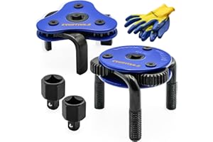 Evertools Universal Adjustable Oil Filter Wrench, Oil Filter Removal Tools With A Pair Of Gloves For Cars Trucks Tractor Engine Filters, Conduit, & Fittings