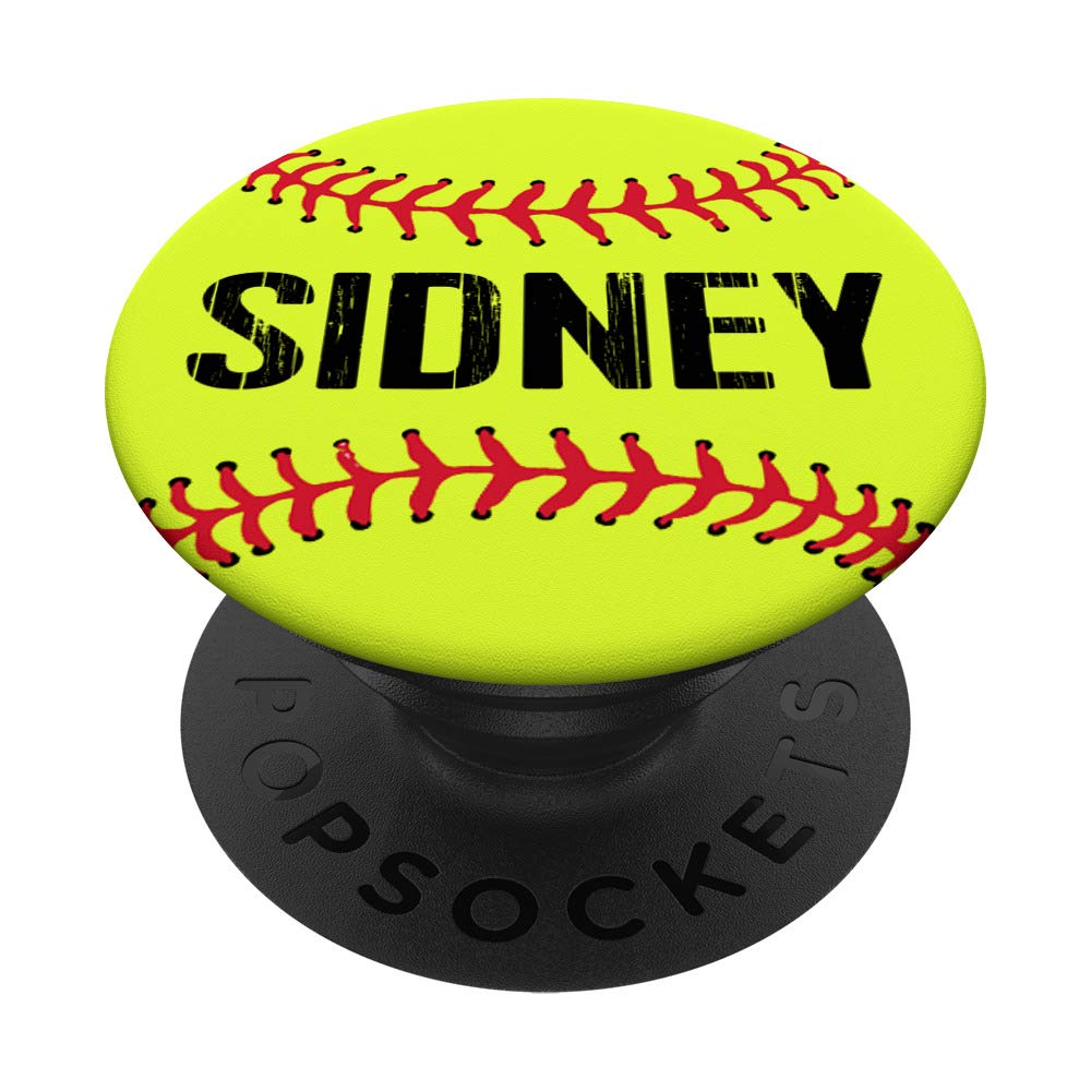 Sidney Personalized Name Gift Softball Player Coach Team PopSockets Grip and Stand for Phones and Tablets