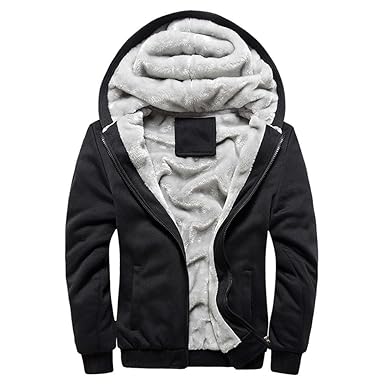 MRULIC Herren Hoodie Pullover Winter Warme Fleece Jacke Zipper Sweater Jacke Outwear Mantel RH-054