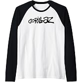 Gorillaz Black Paint Brush Logo Raglan Baseball Tee