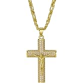 LiteVibe 14 Karat Gold Cross Necklace for Wome Crucifix Pendant Necklace Chain