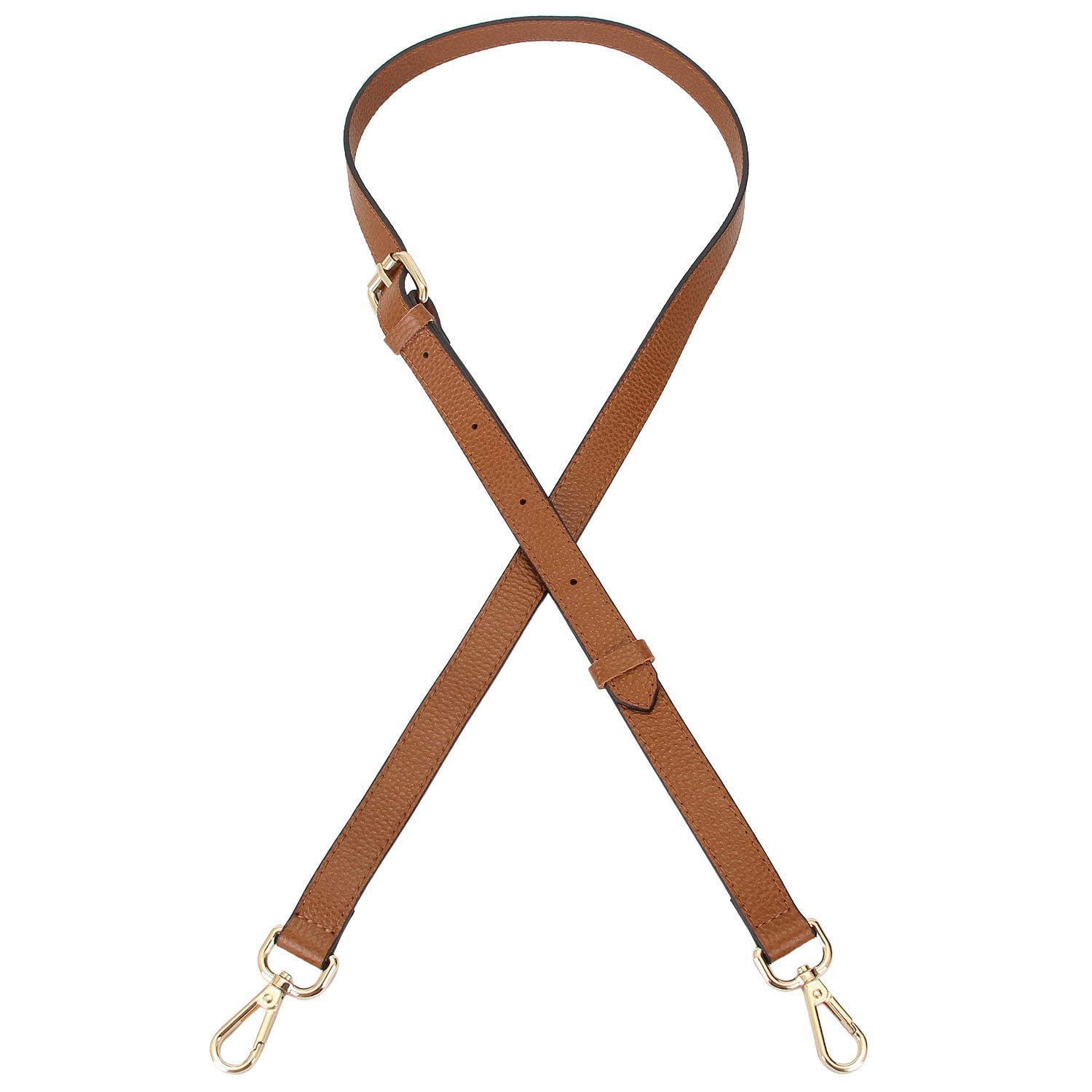 Live up Full Grain Leather Adjustable Replacement Cross Body Purse Shoulder Strap Handbag Bag Wallet, 2/3โ Wide(Brown), Brown, 2/3" x43"-51"(WxL) โ image 1