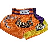 FLKKY Muay Thai Shorts Boxing Shorts for Men Women High Grade Martial Arts Training Gym Trunks Classic Boxing Shorts.