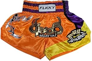 FLKKY Muay Thai Shorts Boxing Shorts for Men Women High Grade Martial Arts Training Gym Trunks Classic Boxing Shorts.