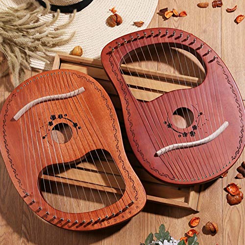 Leiyini Mahogany Lyre Harp 16 String 16 Notes Portable Stable Sound Quality Harp Wooden Musical Instrument