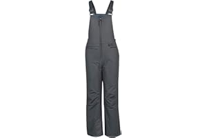 SkiGear Kids Insulated Snow Bib Overalls, Charcoal, Medium