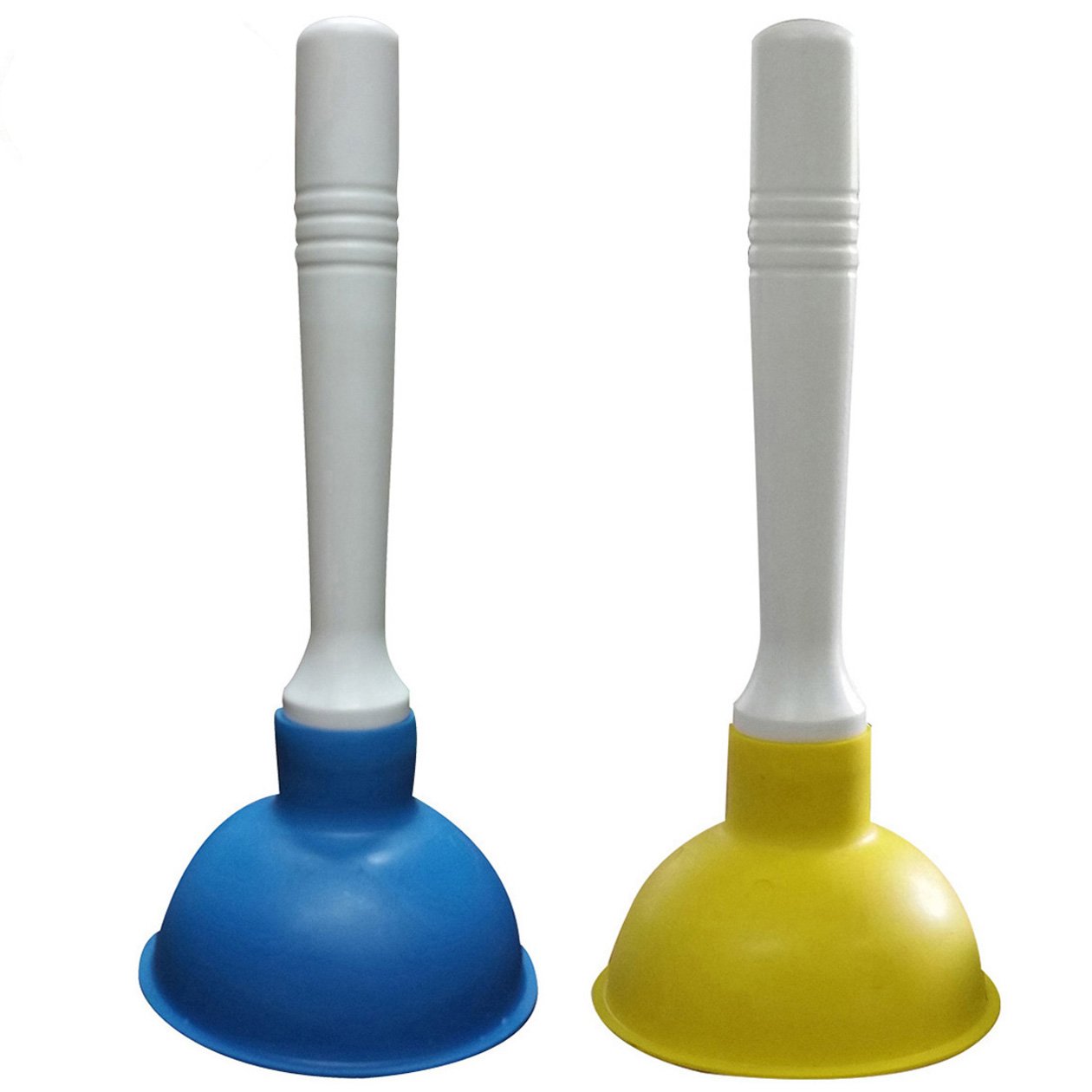 Condello Casa Small Plunger Pump Liquid Plumber Clog Remover Cleaner Unclogger Tool for Toilet,Kitchen Sink Drain,Bathroom Shower Tub With Portable 4 Inch Cup and 9 Inch Handle (Blue+Yellow)