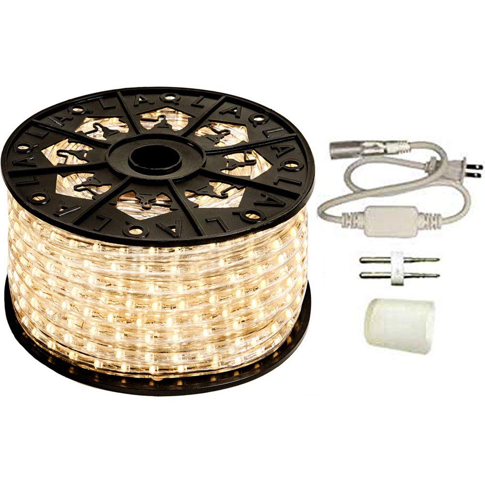 AQL Dimmable Warm White LED Rope Light Standard Kit, 120 Volts, Full 360 Degrees