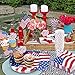 July 4th Decorations Disposable Dinnerware Set for Fourth of July Party Supplies Independence Day Decorations - 25 Plates, 25 Cups, 50 Napkins and 50 Cupcake Toppers(3 Styles) Included