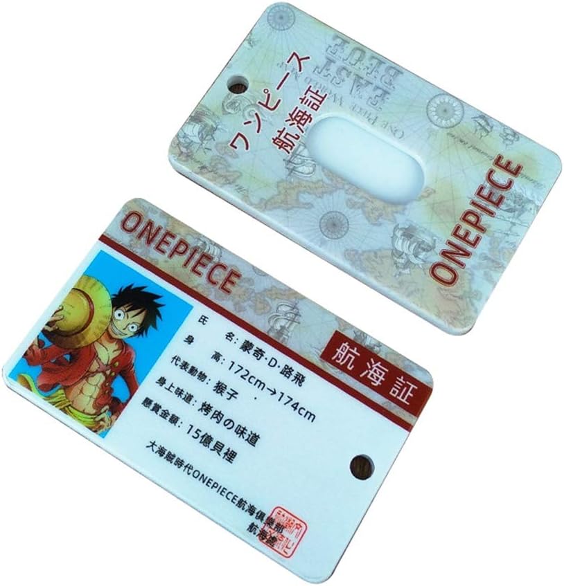 Kunandroc Anime My Hero Academia/ONE PIistan Naruto ID Card Pass Badge Holder Bus Card Cover Sleeve for Kids, Teens and Anime Fans 2.Luffy