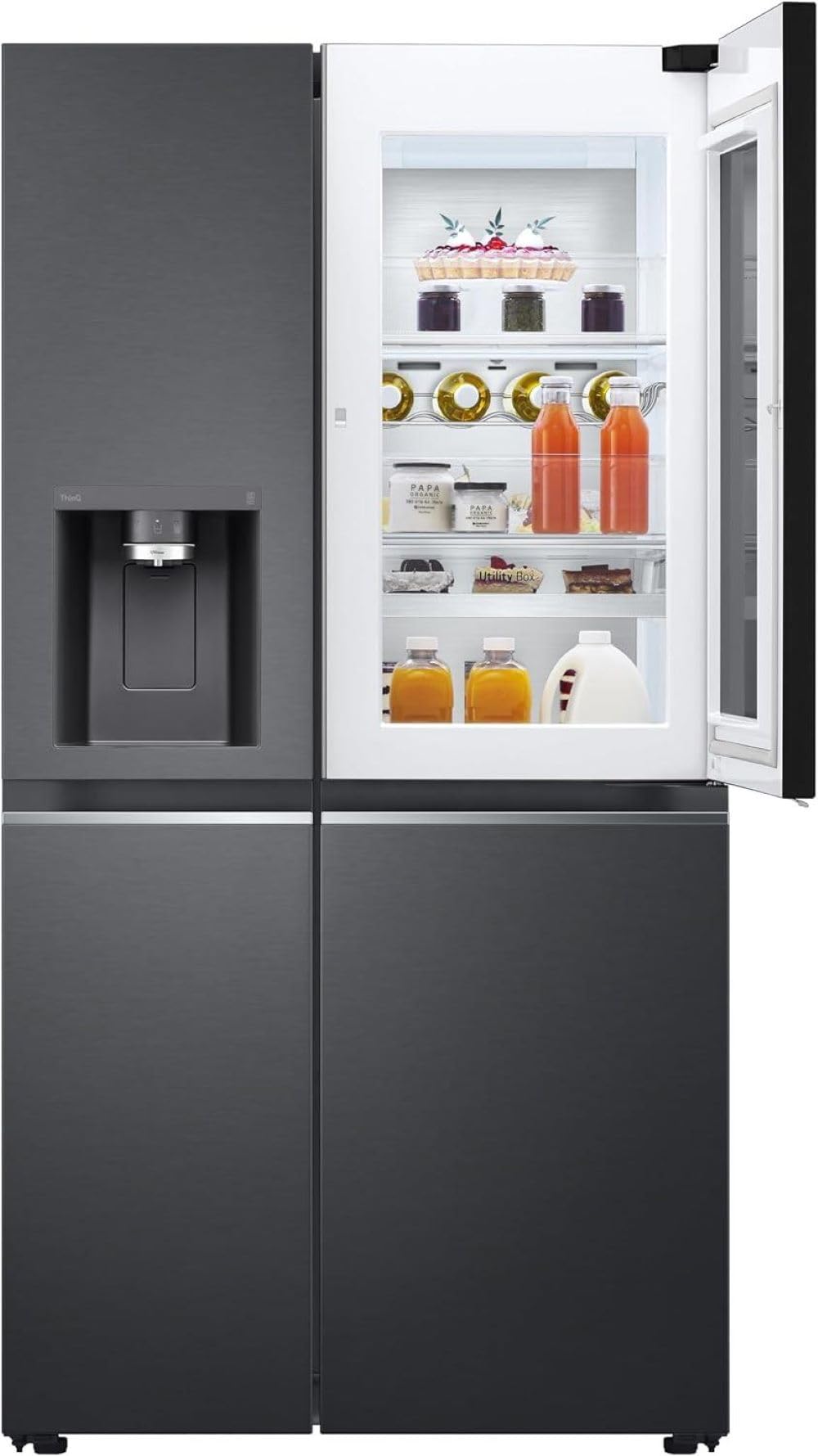 LG Electronics GSXV90MCDE Side-by-Side mit InstaView Door-in-Door | Craft Ice | EIS-, Crushed - und Wasserspender | 635 Liter Kapazität | Festwasseranschluss | Schwarz 7