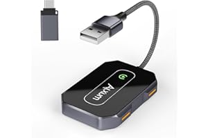 Alxum Apple CarPlay Wireless Adapter - Bluetooth Carplay Plug & Play Convert Wired to Wireless Carplay Box Suitable for All Models with Wired Carplay from The Factory iPhones Require System iOS 10+