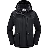 CAMEL CROWN Women's Waterproof Ski Jacket Warm Winter Snow Coat Hiking Windbreaker Hooded Outdoor Snowboarding Jacket