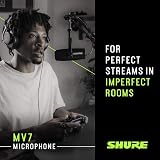 Shure MV7 USB/XLR Podcast Microphone Silver with Headphone Output view 4