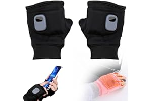 WUSAIRX Heated Gloves for Women, Upgraded Smart Thermostatic Electric Heated Fingerless Gloves Rechargeable, Winter Hand Warmer for Work Cycling Skiing Outdoor Snow